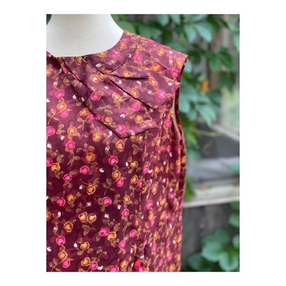Vintage Dresses & Skirts - Volup Vintage 60s Shift Dress Roses Floral MIDI